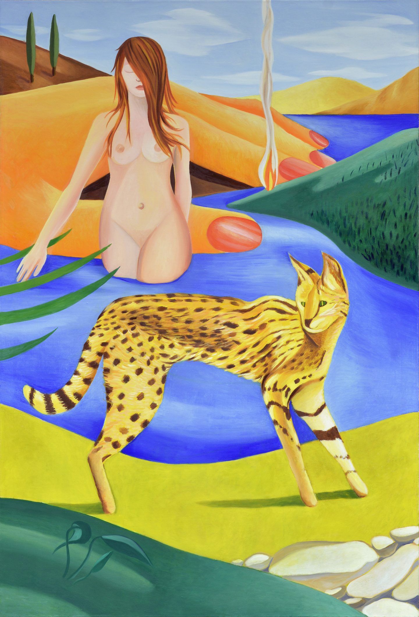 Serwal and a Girl, oil on canvas, 150x105 cm